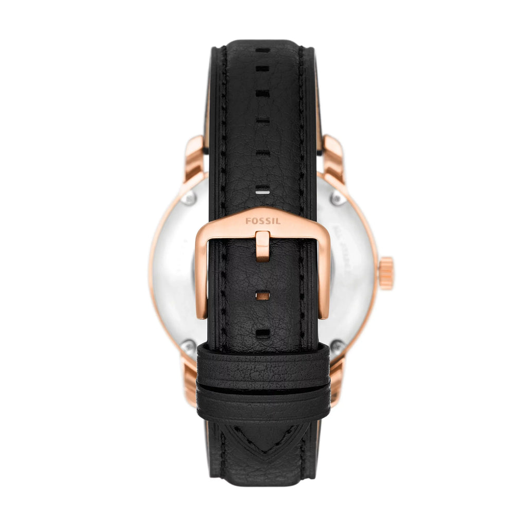 Black Leather Automatic Watch Eco Fossil Heritage