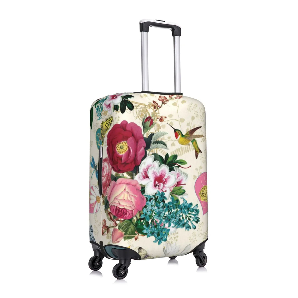 Zipper Rose Cover Print Bird Luggage inch Washable with Elastic Protective -Medium Suitcase Hidden Fits and 18-32 Easygdp Butterfly