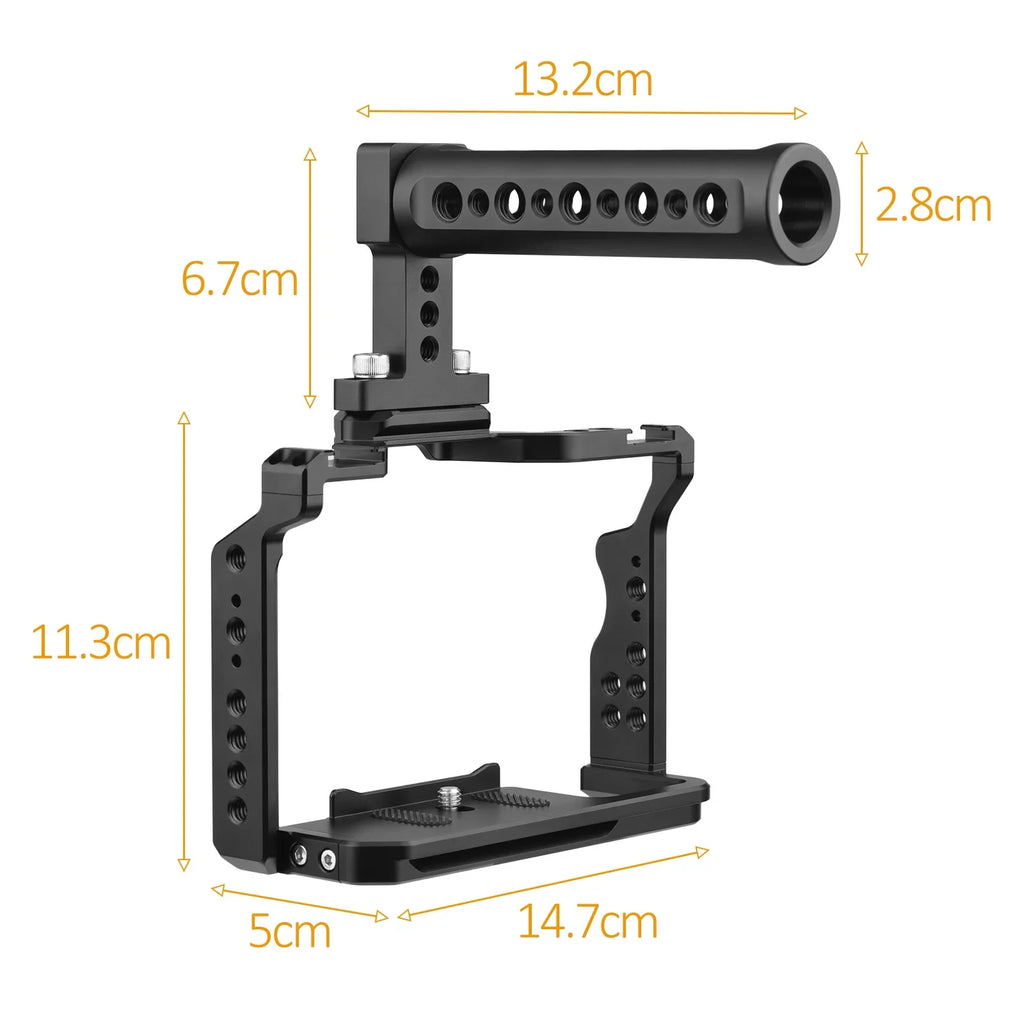 Kit for A7IV/ Handle + with II Replacement 1/4 Alloy Mounts A7S II/ III/ Threads Andoer A7II/ Dual A7III/ Camera Shoe Aluminum A7R Cold Video Inch Numerous A7R Cage