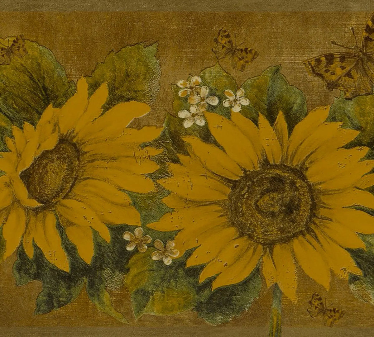 Dundee ft Peel - in and Border Yellow, x Mustard Adhesive Deco Floral 15 Stick Butterflies, Sunflowers, Self Wallpaper 7