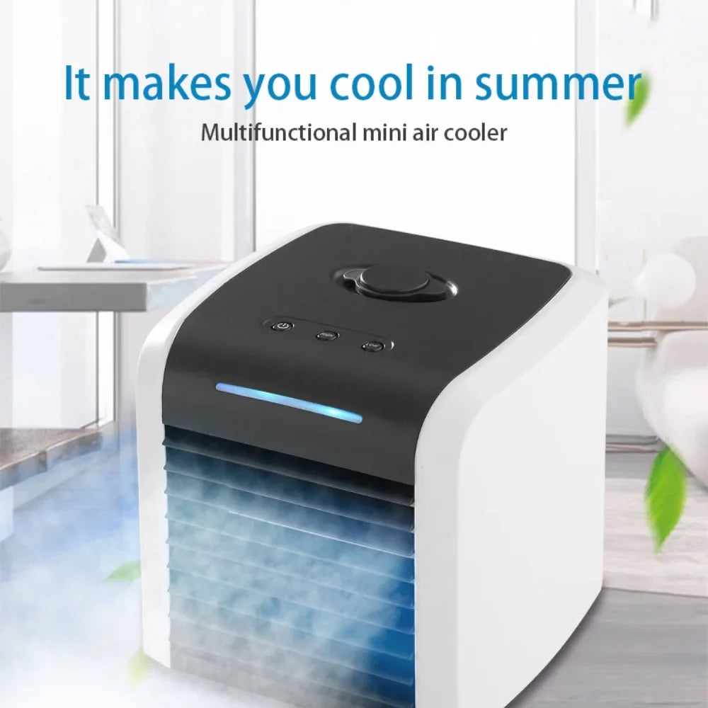2 with Portable Home Speeds Office Air Air Fan USB Desk Fan, Cooler, Quiet Conditioner, for Rechargeable Mini Evaporative Room Personal
