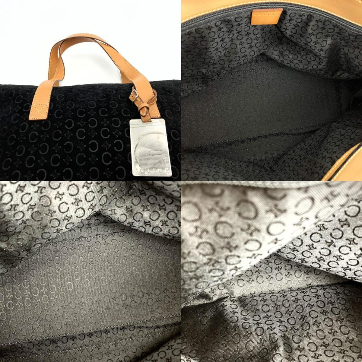 MC00 fashion Pre-Owned ladies leather suede C macadam (Good) USED handbag bag black tote 1 CELINE