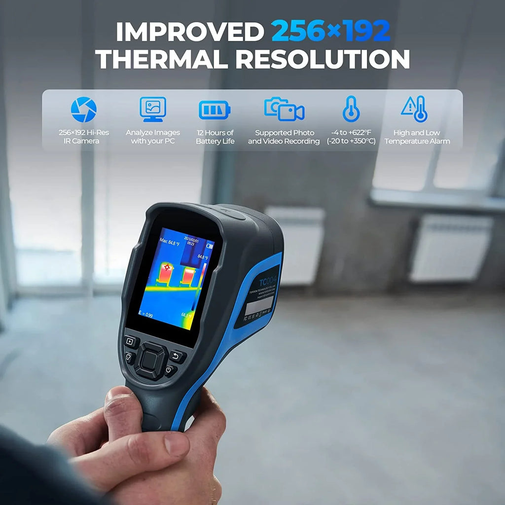 Imaging Handheld TOPDON Camera, Battery 192 Resolution Infrared TC004 IR Thermal 256 Thermal Life 12-Hour High Camera x Camera