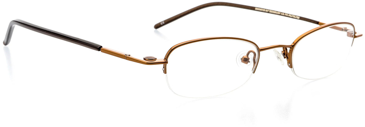 Frame - Rim Eyewear RX, Oval Optical Shape, - Cocoa Prescription Metal Half Eyeglasses