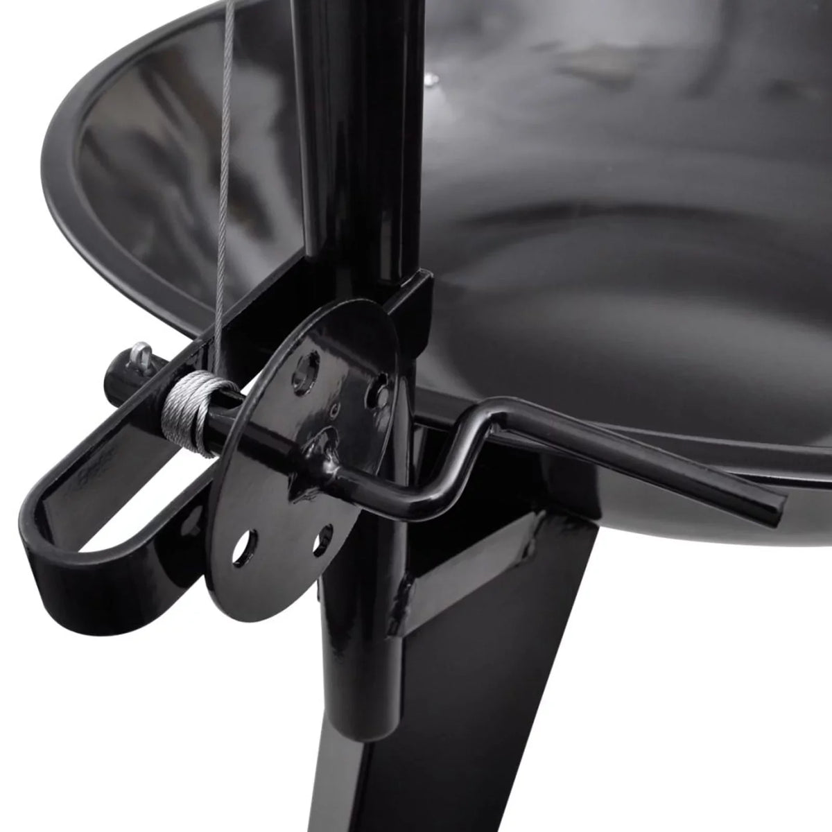 Hiking, for 28.3 Grilling, Steel Anself Stand Hanging x Patio Garden, x Cooking, Smoking, BBQ Barbecue Party, H) 48.4 with Charcoal Plate (Diameter Round Stand Inches Grill Camping Picnic,