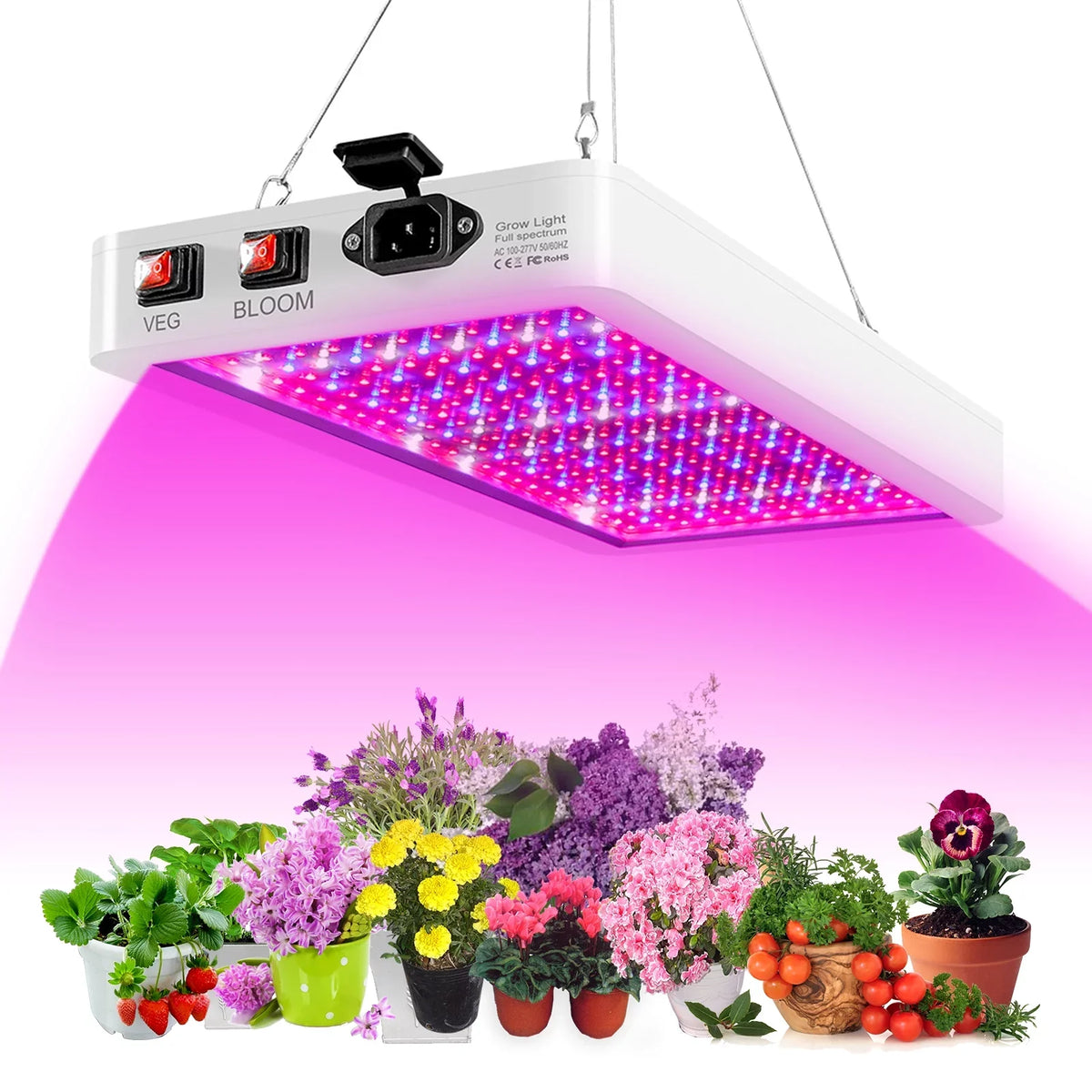 IP65 Greenhouse Grow 2000W Light Flowers Switch for Plants Full LED Indoor Ideal Dual Spectrum Aibecy Seedlings for Waterproof