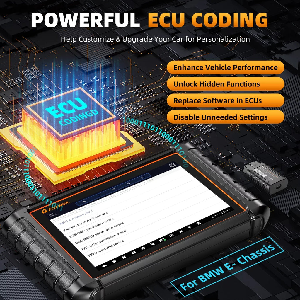 AutoAuth NT909 Code Analyzer 30+ Tool Scanner Test Active Automotive Control Diagnostic OBDII Scanner AutoVIN Reader FCA Car Vehicle Systems Services Scan Bi-directional All OBD2 Foxwell Reset