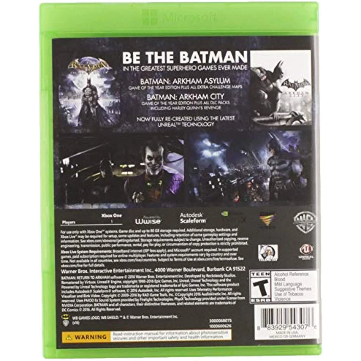 Arkham - One Games Wb To Xbox Return