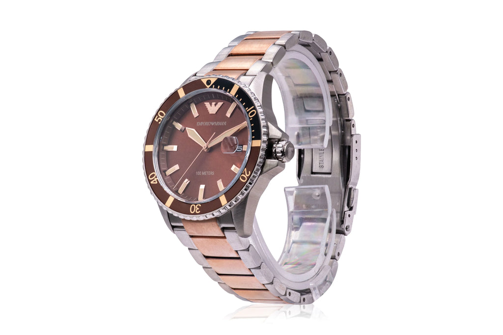Steel 42 mm for Mens, Emporio Watch Stainless Armani Two-Tone