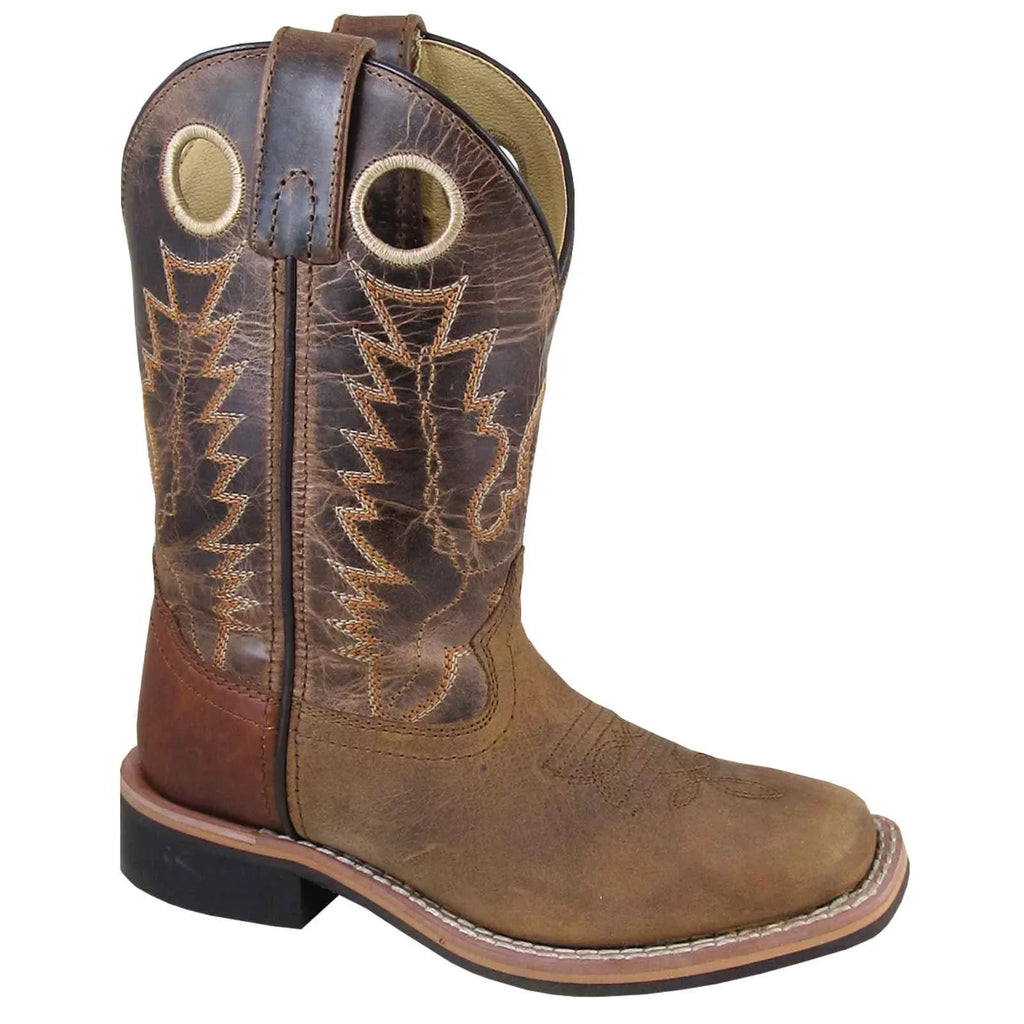 Square US Western Boot Jesse Toe 12 Brown Smoky Mountain Boys' D(M)