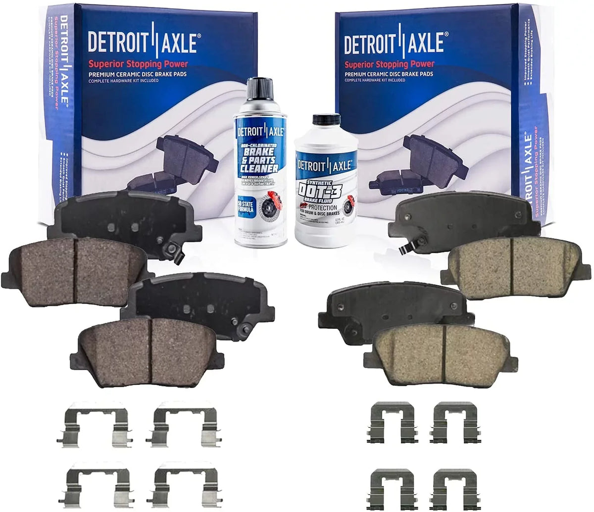 2014 and Santa 2011 2013 Axle Replacement Detroit Ceramic 2012 2010-2012 Brake Pads for Kia - Rear 11-14 Sorento, Front 4 Fe, Hyundai Brake 2010 Pads