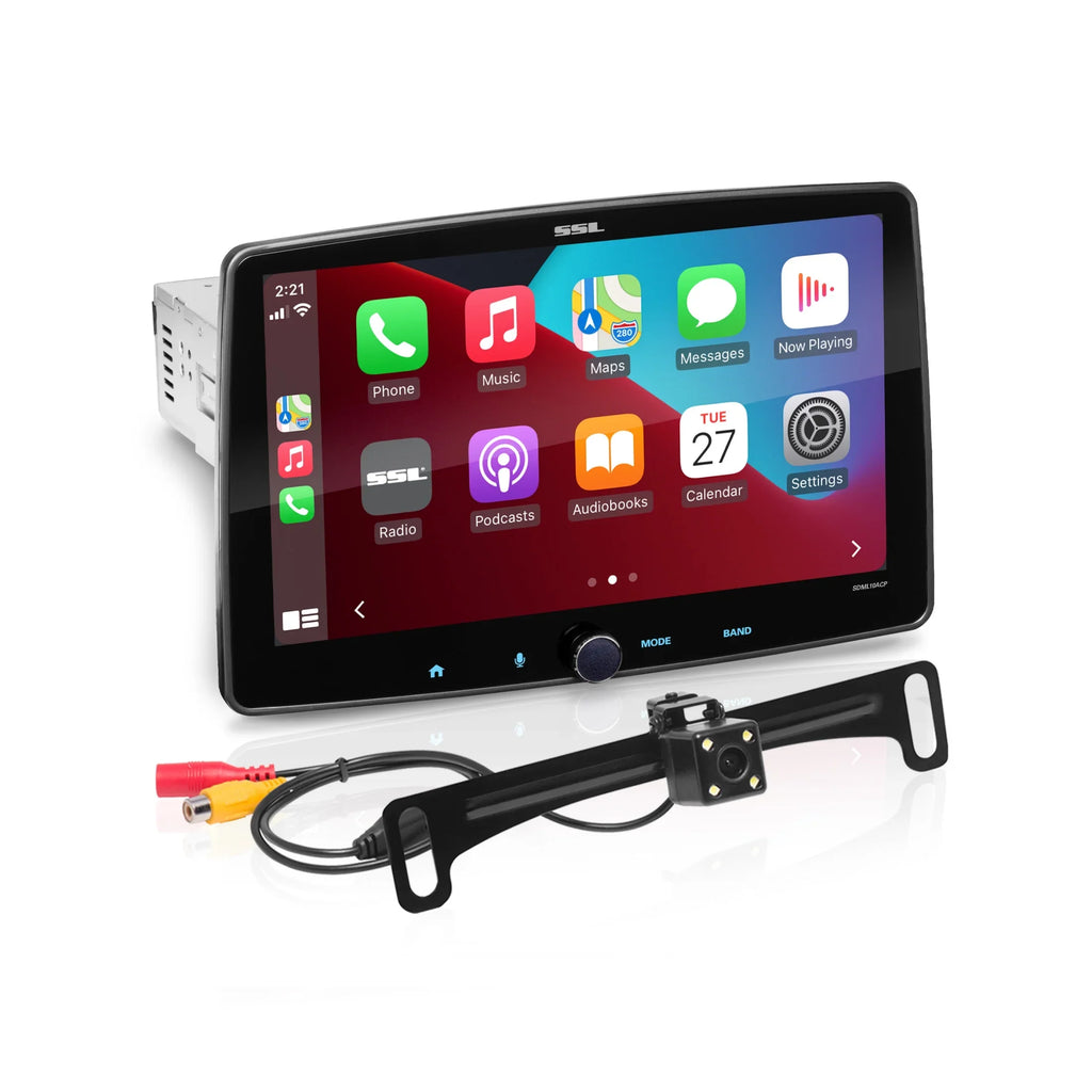 Player, Single Sound Din, - Storm CD Touchscreen, Camera, Receiver, Stereo Radio 10 Audio, Illumination Laboratories Android SDML10ACPR Bluetooth Backup DVD RGB AM/FM Car CarPlay, Auto, No Inch