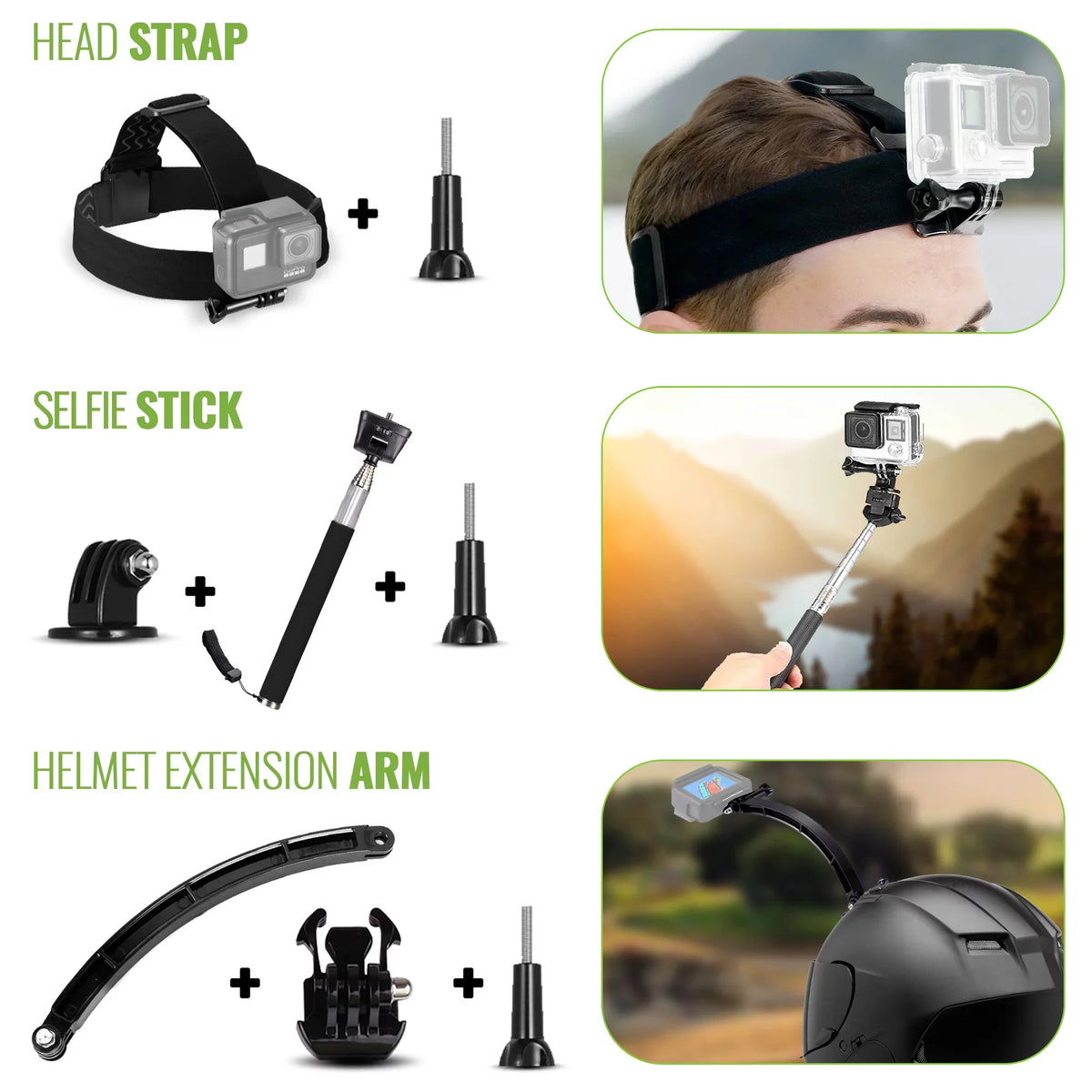 Action, Accessory GoPro more Fusion, in Insta360, GoPro 1 DiGiNerds Hero10/9/8/7/6/5/4, Action Kit with Max, GoPro Osmo and Compatible 50 Camera AKASO, DJI