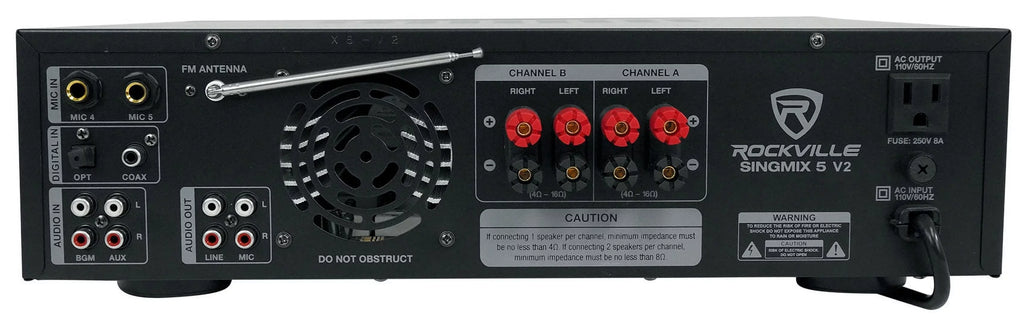 Black 8" Ceiling Amp+(4) Home 5 Bluetooth Receiver Speakers SINGMIX Rockville