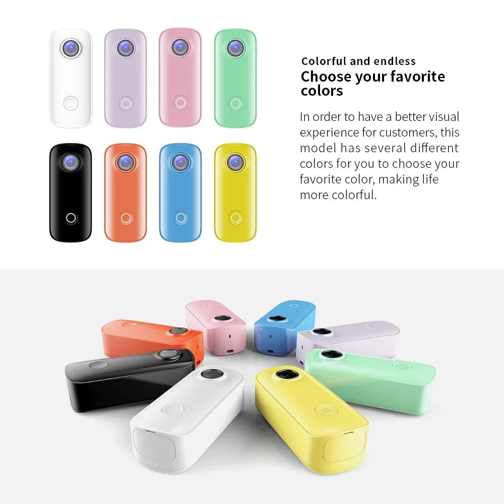 30M Sharing Connection Action Camera C100 Built-in Waterproof Waterproof Magnetic Body Camera Clip Digital Back Case Lanyard with Video SJCAM WiFi Battery 1080P/30fps APP