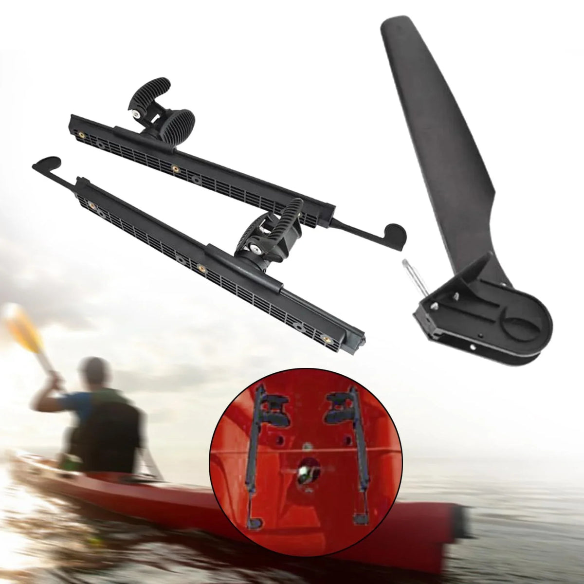 Accessories Rudder Foot Boat Watercraft Rudder Brace Kayak kesoto Tail for Marine Fishing Boat Pedals Kayak Canoeing Pegs Foot with
