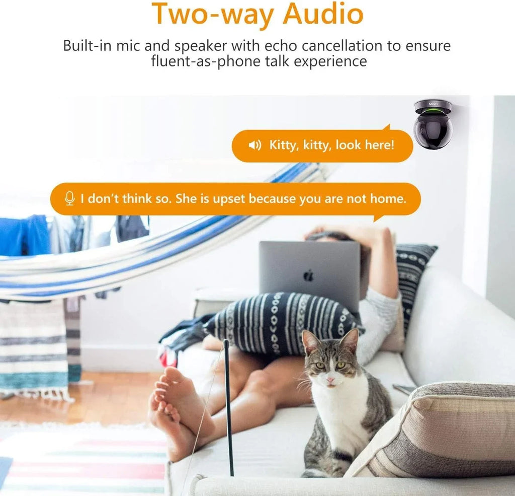 Spotlight Audio, Night Port, Smart Indoor Rex Detection, Sound & Tracking, Camera Camera 360 (2.4G 2MP Camera Vision, 1080P WiFi with Imou and Security 2-Way Siren Ethernet Only) Smart View Degree