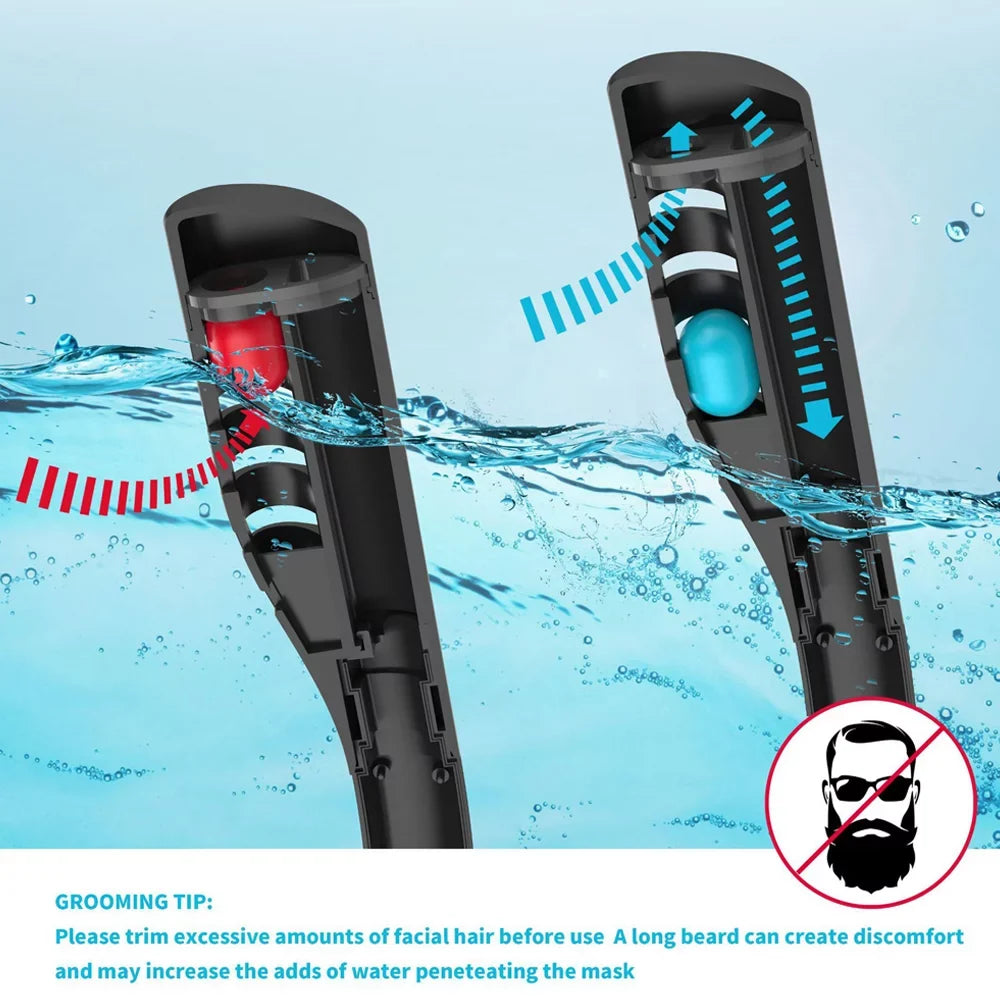 Perfect Snorkeling Double Breathing Adults, Contained Full and Self , Tube Swimming Diving Apparatus, Silicone Underwater Drying Diving for for Andoer Goggles
