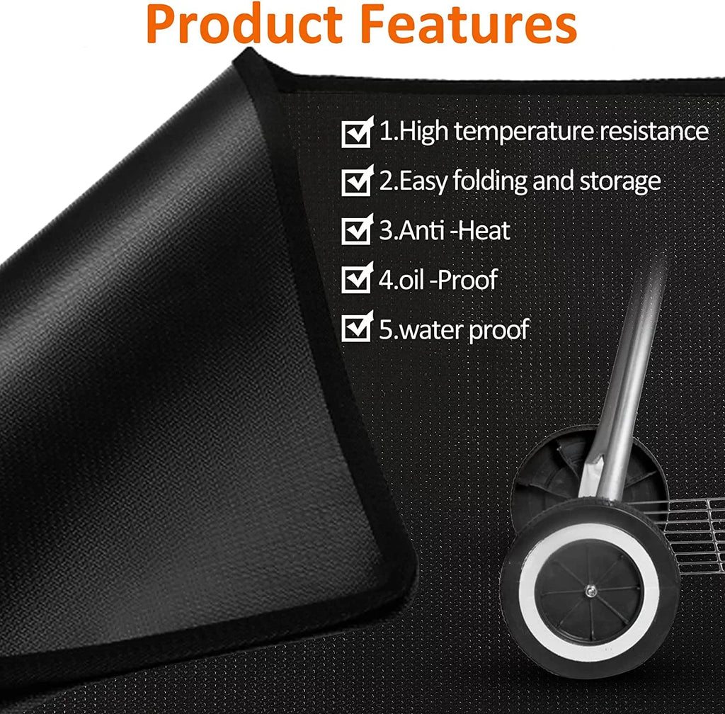 Grills, Pit Under Smokers, Top, Flat Black Grill Charcoal, AXOMRFC for Indoor Fire Fireproof for exterior Gas Mat Mat Deck Protector, Grill Grill, Mat Mat, for Fireplace 60*48inch BBQ exterior Mat