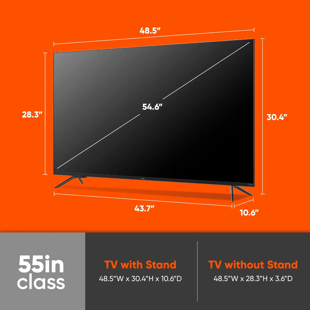 55” Dolby Local Smart UHD with (100071701) QLED HDR TV Vision, 120hz Effective onn. 4K Dolby and Roku Rate, (2160p) Refresh Dimming, Atmos,