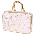 1 Weekender Tartan Zip CT Beauty Deluxe Set, 3-Piece Twine Foil Geo Pink Cosmetic Bag + Gold