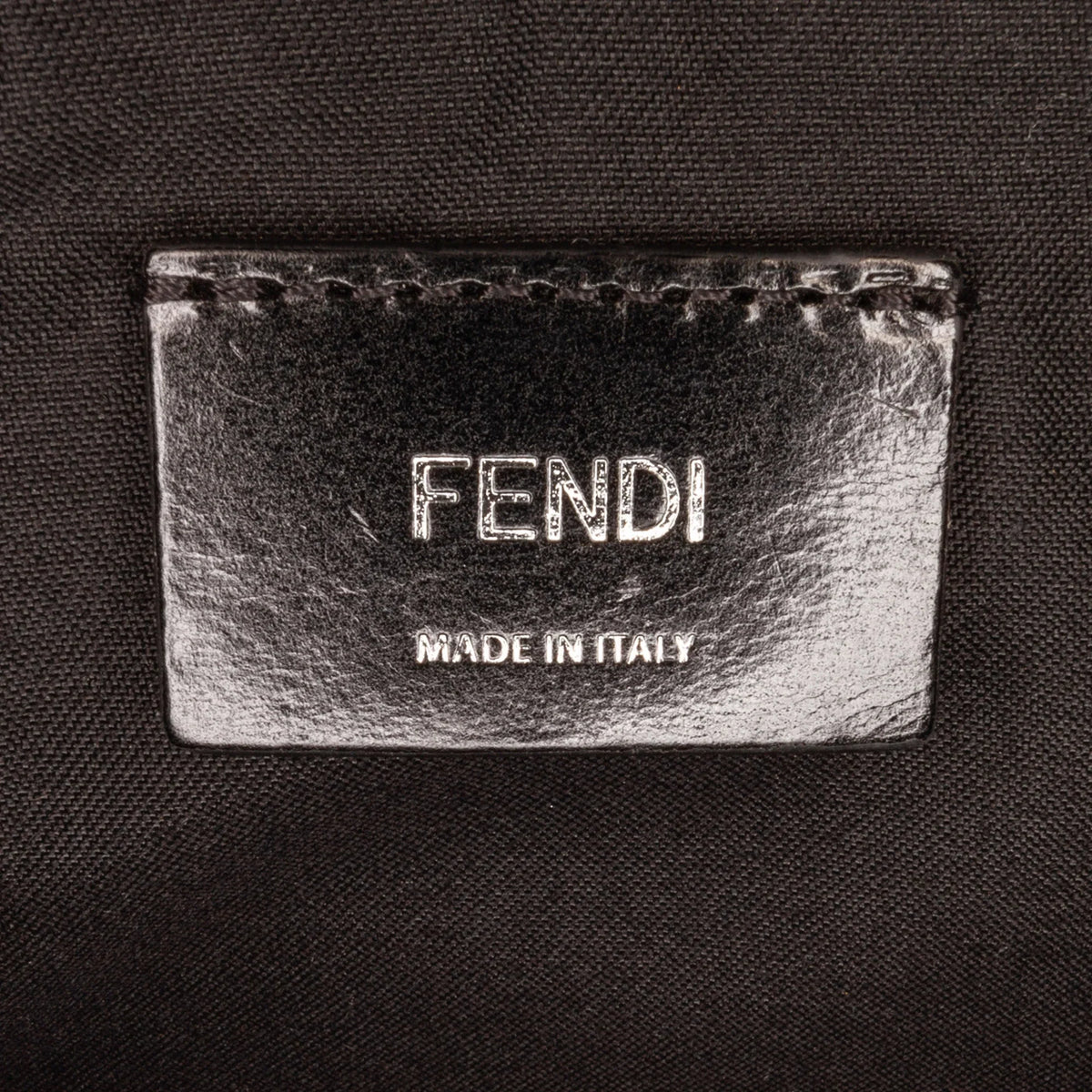 Grace Knit Vitello Neoprene Pre-Owned Bag Black Fabric FF Pocket Unisex Fendi (Good) Authenticated Perforated Belt