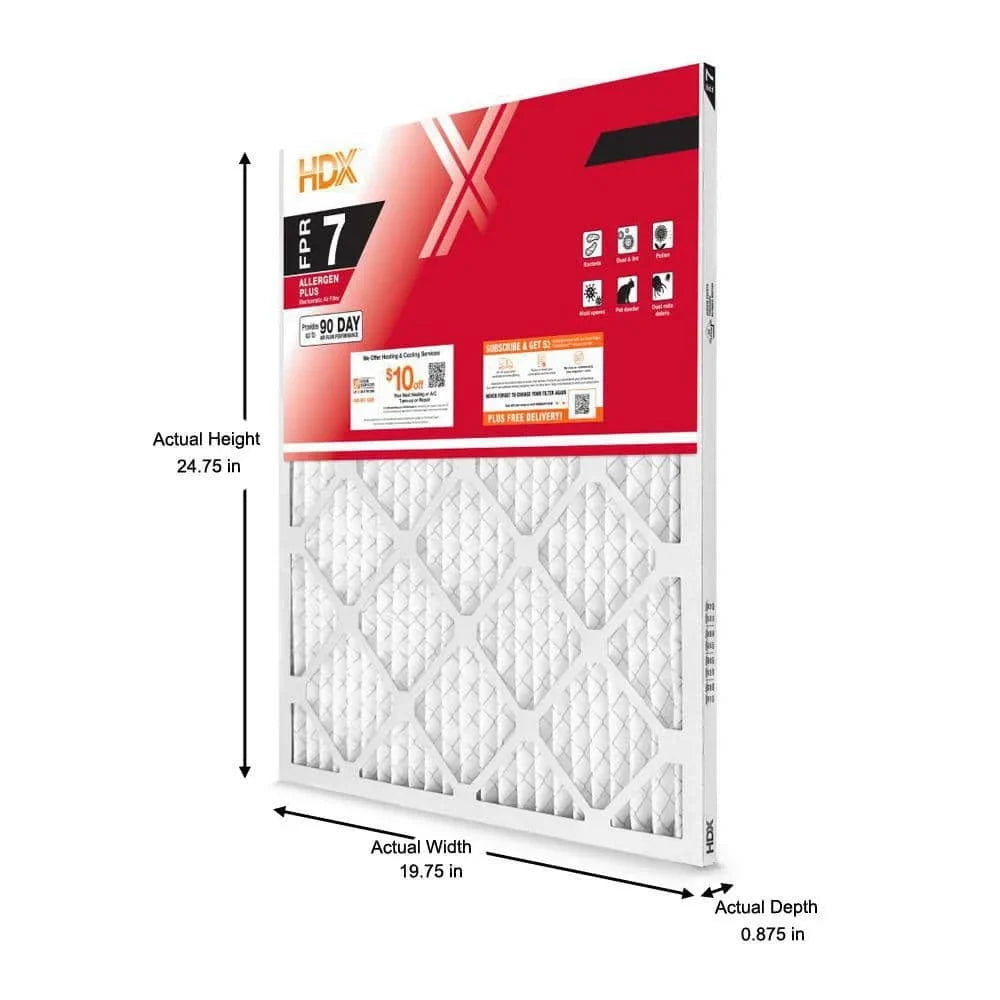 Allergen 7 Filter HDX x 1 Pleated x 20 25 Air FPR Plus in. in. (Pack in. 2) Of