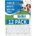 18x18x1 Filter 12 to 700 MERV of MPR Filters 8 Pack FPR CLEAN in FILTERS Comparable by Air & Furnace AIR. - AIRX 5 Rating, USA Made WICKED