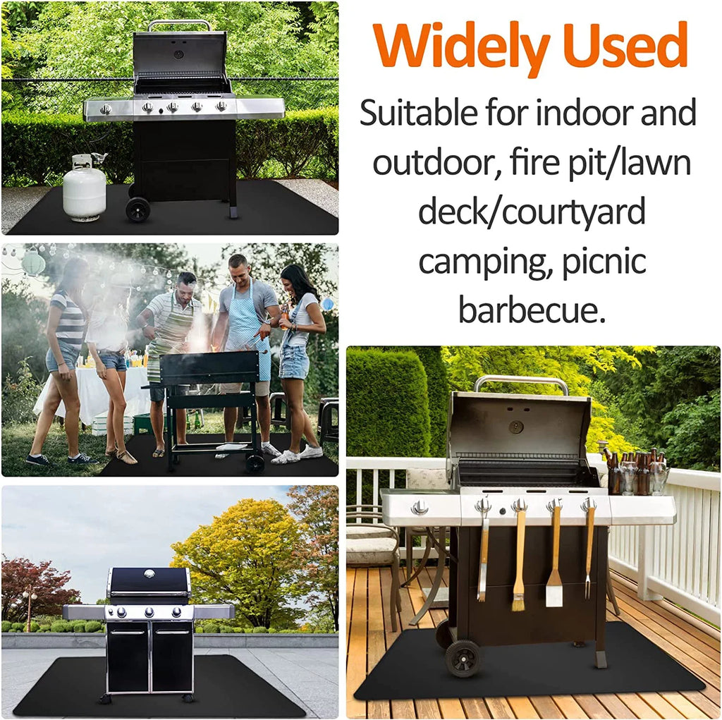 Grills, Pit Under Smokers, Top, Flat Black Grill Charcoal, AXOMRFC for Indoor Fire Fireproof for exterior Gas Mat Mat Deck Protector, Grill Grill, Mat Mat, for Fireplace 60*48inch BBQ exterior Mat