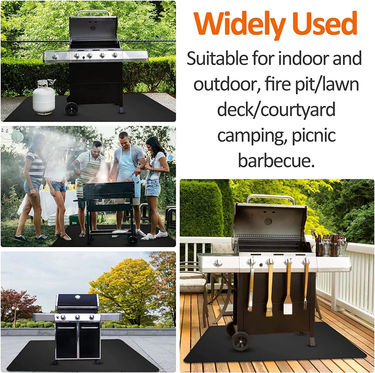 Grills, Pit Under Smokers, Top, Flat Black Grill Charcoal, AXOMRFC for Indoor Fire Fireproof for exterior Gas Mat Mat Deck Protector, Grill Grill, Mat Mat, for Fireplace 60*48inch BBQ exterior Mat