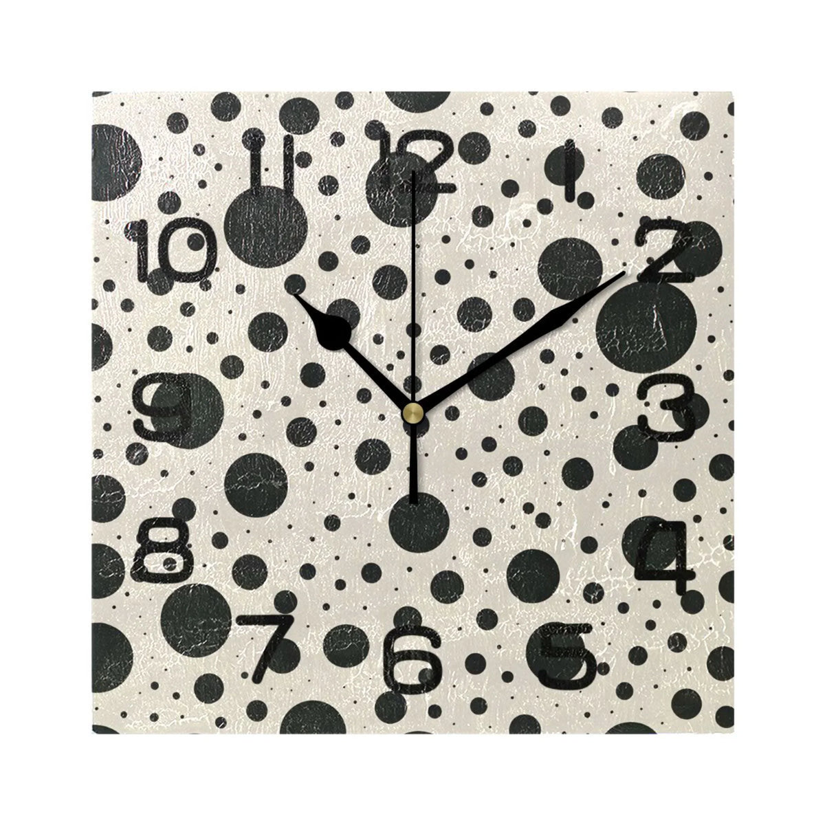 Battery Home Kitchen Wall Non-Ticking Silent Operated Square inch Office Dots Clock 7.78 Clock Decoration Retro Polka