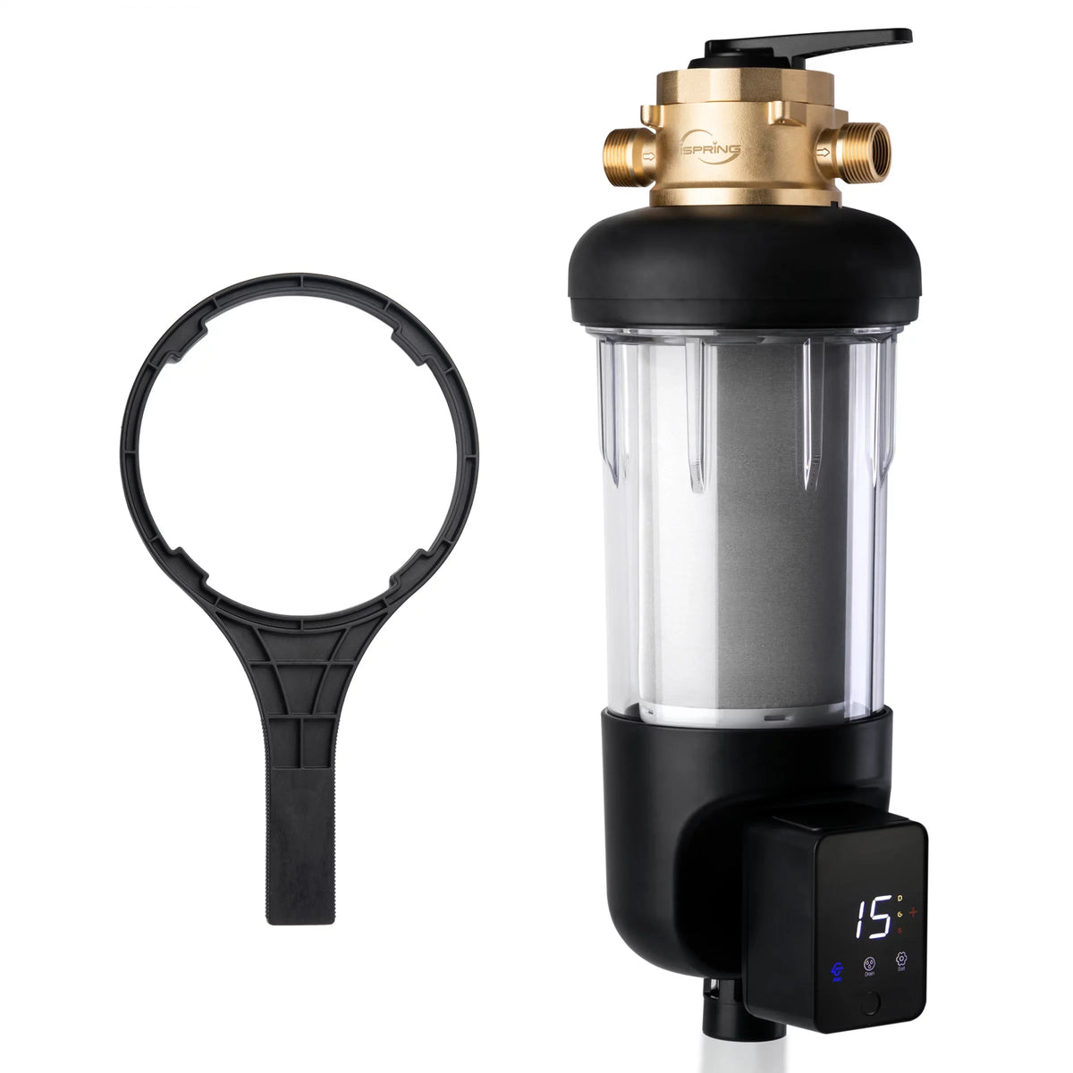 Auto Whole Housing, Jumbo dimension, WSP500ARJ-BP Flushable Microns with Touch-Screen Bypass, Modes, Spin-Down Sediment Upgraded Clear 500 Filter liquid Flushing, iSpring Reusable, and House 4 Prefilter,