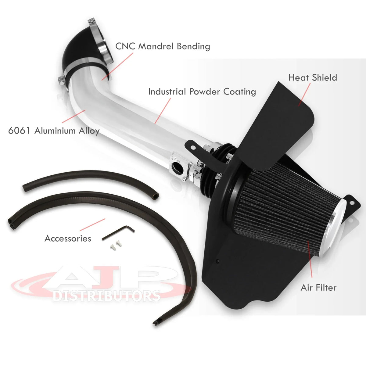 Intake Induction Tahoe Filter Silverado Cold Sierra For Compatible/Replacement Suburban AJP Yukon Escalade V8 Polish Chevy Avalanche Air Shield GMC System Aluminum XL Cadillac Heat Pipe + Distributors