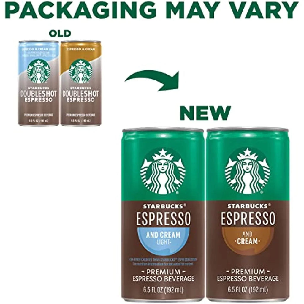 6.5Oz & Coffee, May (12 Cans Cream Pack) Starbucks Drink Ready (Packaging Vary) Light, Espresso To