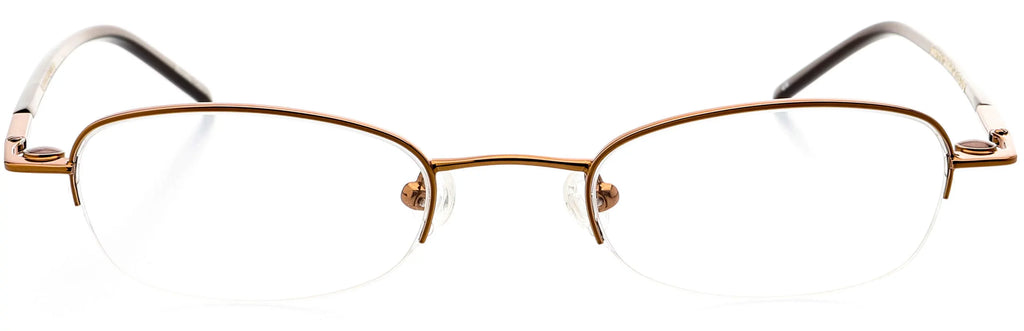 Frame - Rim Eyewear RX, Oval Optical Shape, - Cocoa Prescription Metal Half Eyeglasses