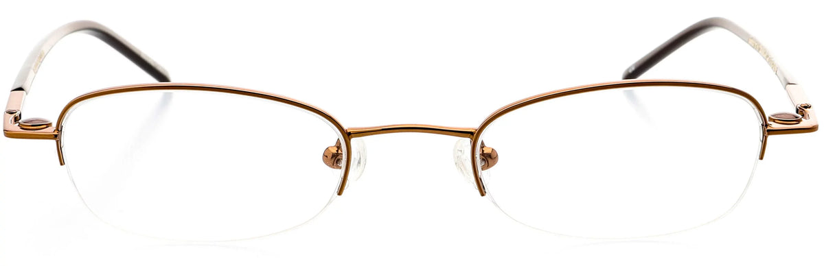 Frame - Rim Eyewear RX, Oval Optical Shape, - Cocoa Prescription Metal Half Eyeglasses