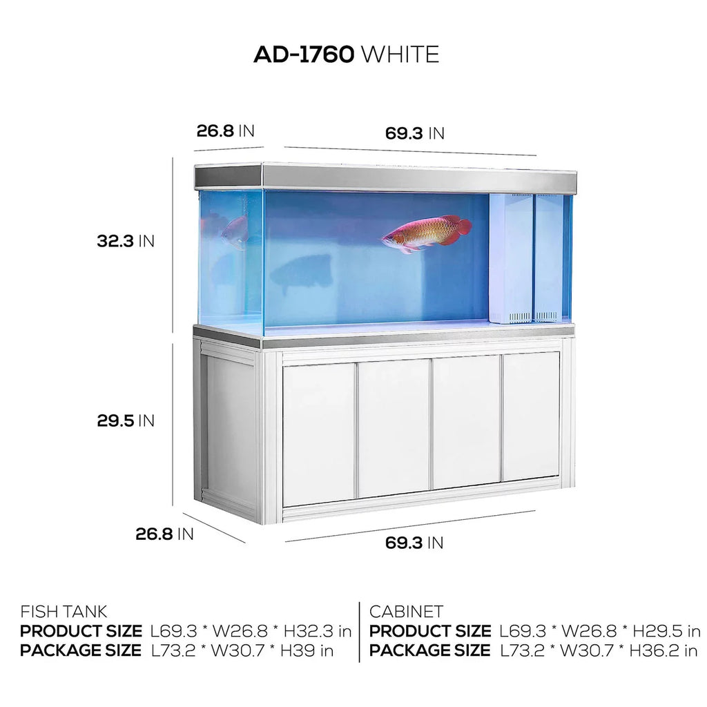 Glass White Aqua Aquarium All-in-one Gallon Dream 235 and Silver Tempered