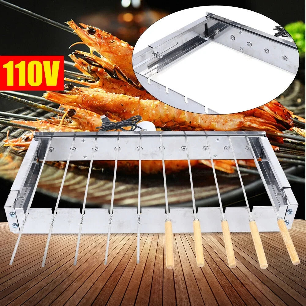 for Grill Electric Stainless Automatic BBQ Cooking Grill Rolling Camping Steel