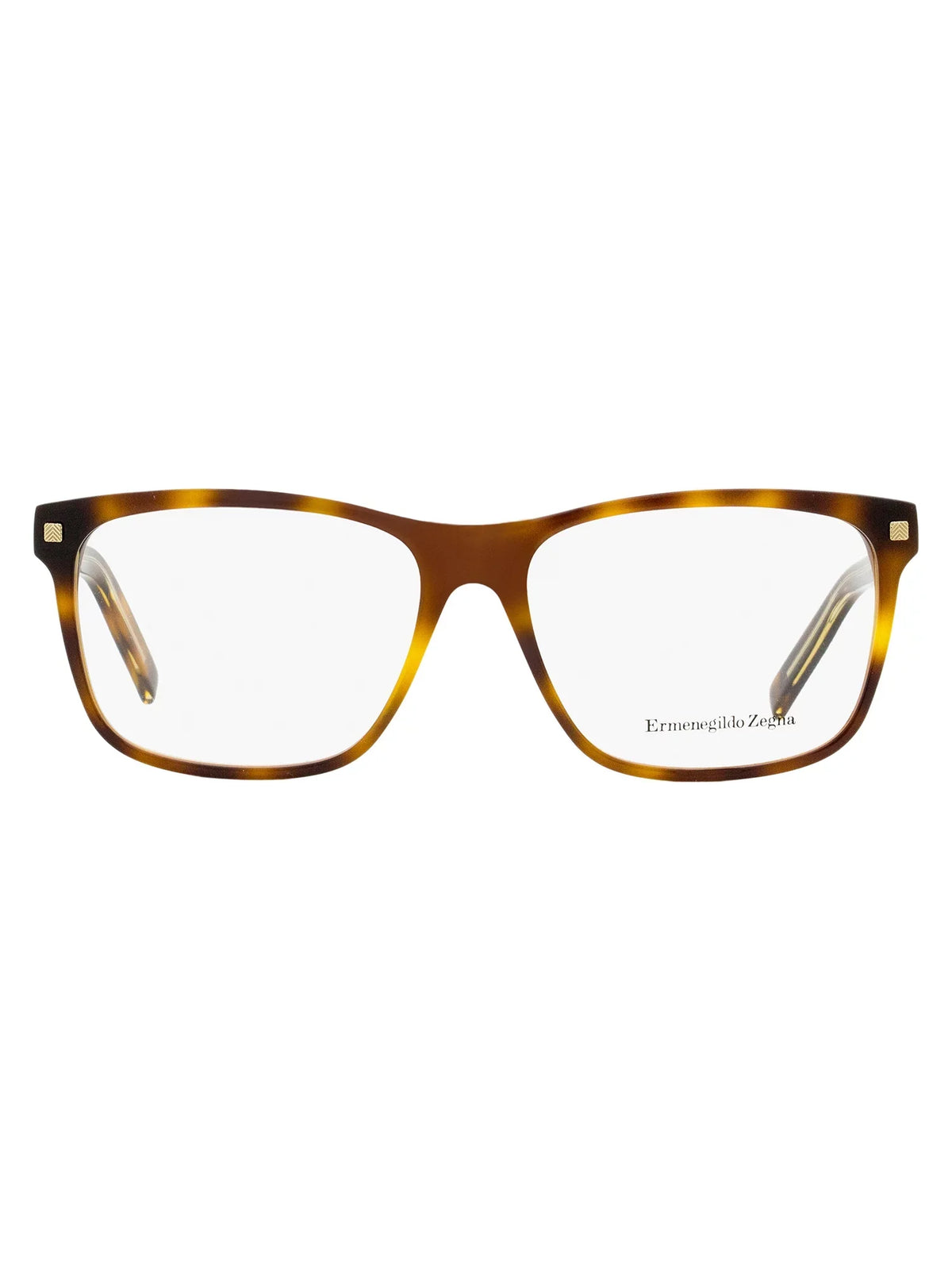 and Crystral/Vicuna Havana Rim EZ5170 Classic Havana/Shiny Shiny Zegna Rectangle Eyeglasses Ermenegildo Full