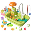 Floating Play Role Fishing Dishwasher Play Faucet, Sink for with with Kids Play, Pool Upgraded Kitchen Running Kitchen Toys Toy Accessories, liquid Toys liquid, Electric Toy Sink Play