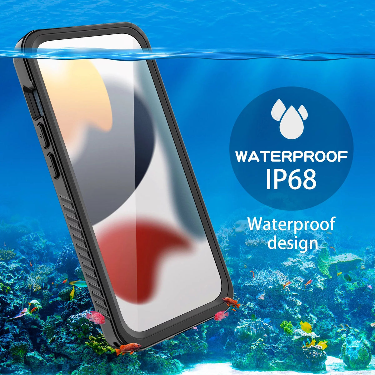6.7 Waterproof 15 Screen Dteck Built-in iPhone Black Underwater Full Case Pro IP68 Inch, Case Shockproof Protector Body for - Max Protective