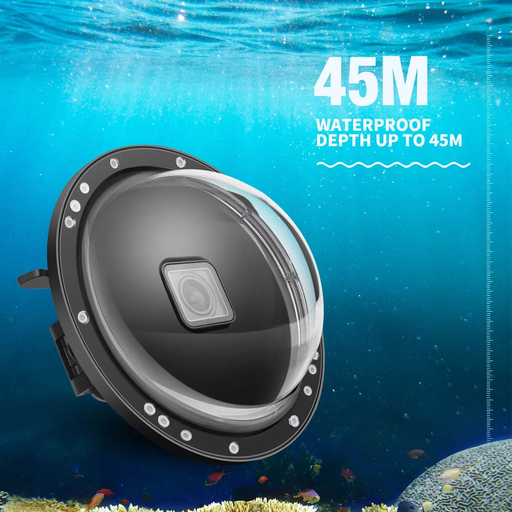 Port and Case 180° Handle, Black Dome Dual 10 XTGP559, 9 Wide Waterproof 45m for Waterproof, SHOOT Angle