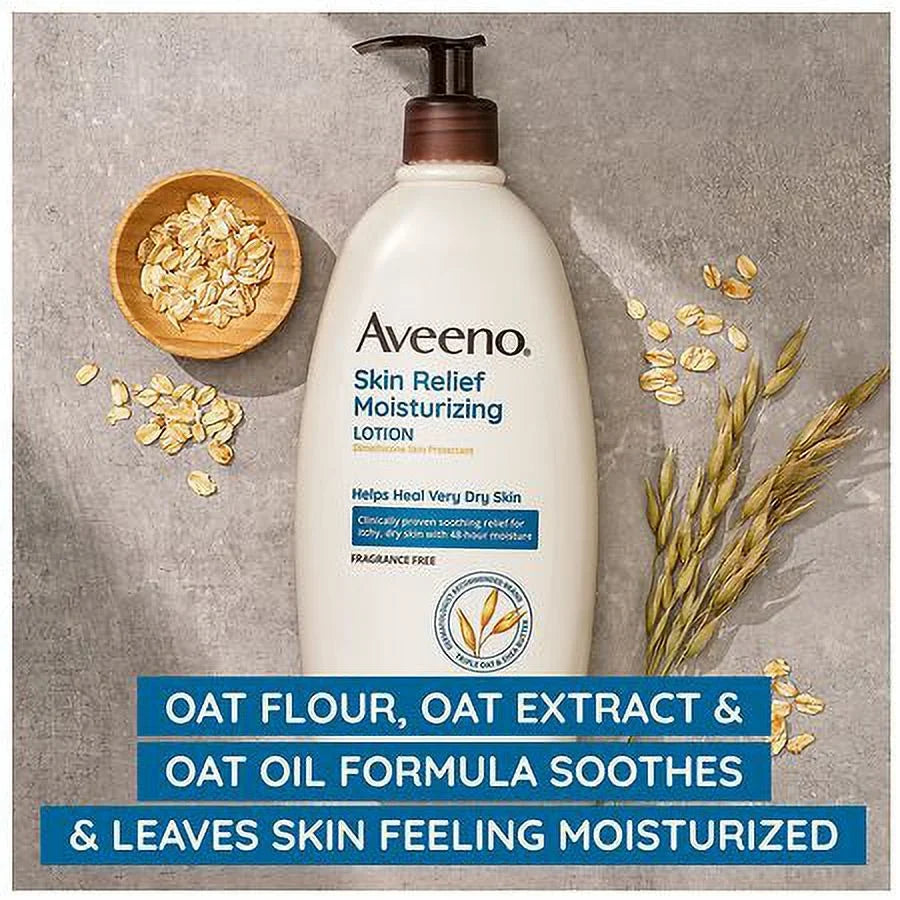 oz Lotion Relief fl Dry Aveeno Moisturizing for Skin Very Skin Fragrance-Free 33.0