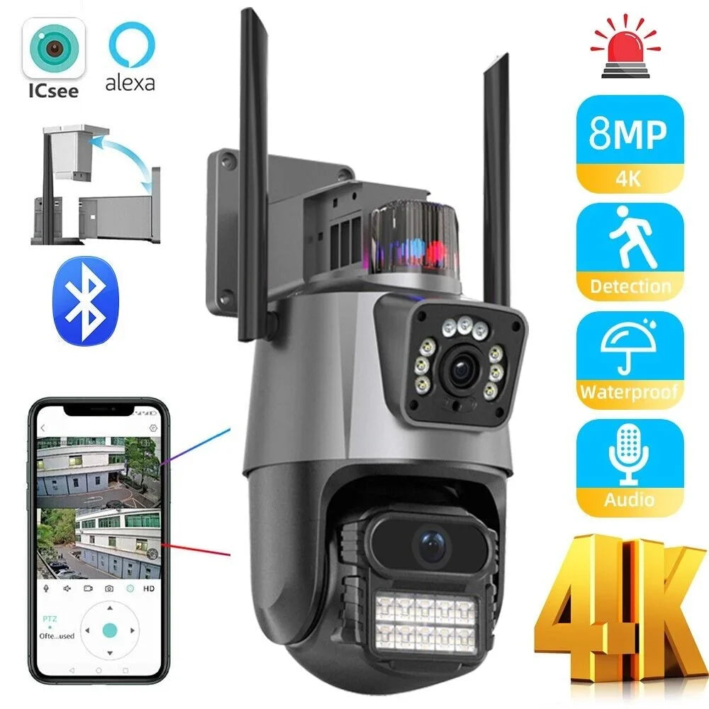 exterior Card Audio Antenna Two-Way TF Camera Dual Slot IP66 Waterproof Real-time Enhanced HD 1080P