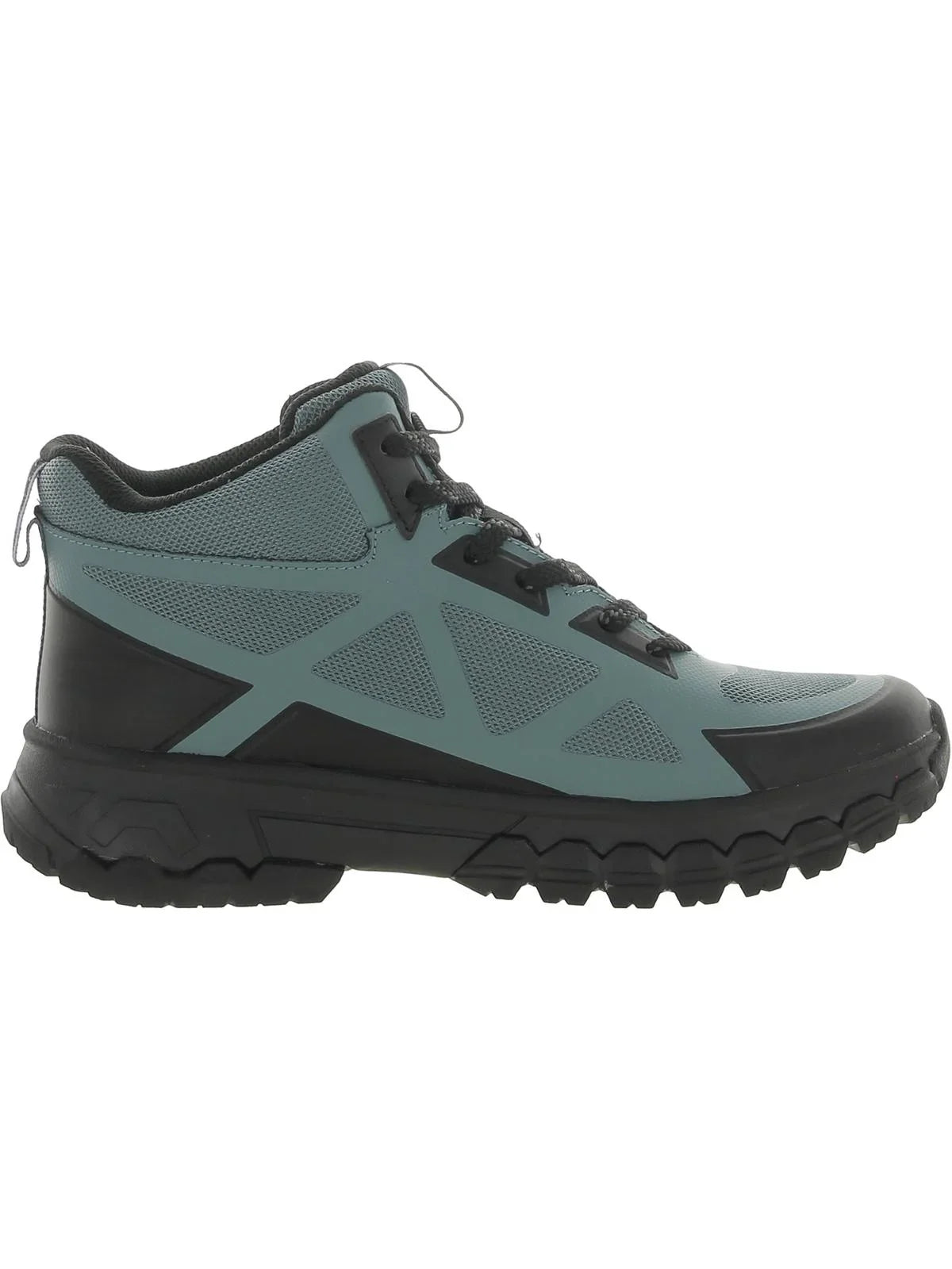 Media Hiking Slip Breathable exterior Peak Lace-Up Boots Toe Resistant Mixed BASS M Platform Removable Insole Teal Round Womens Seamless 8
