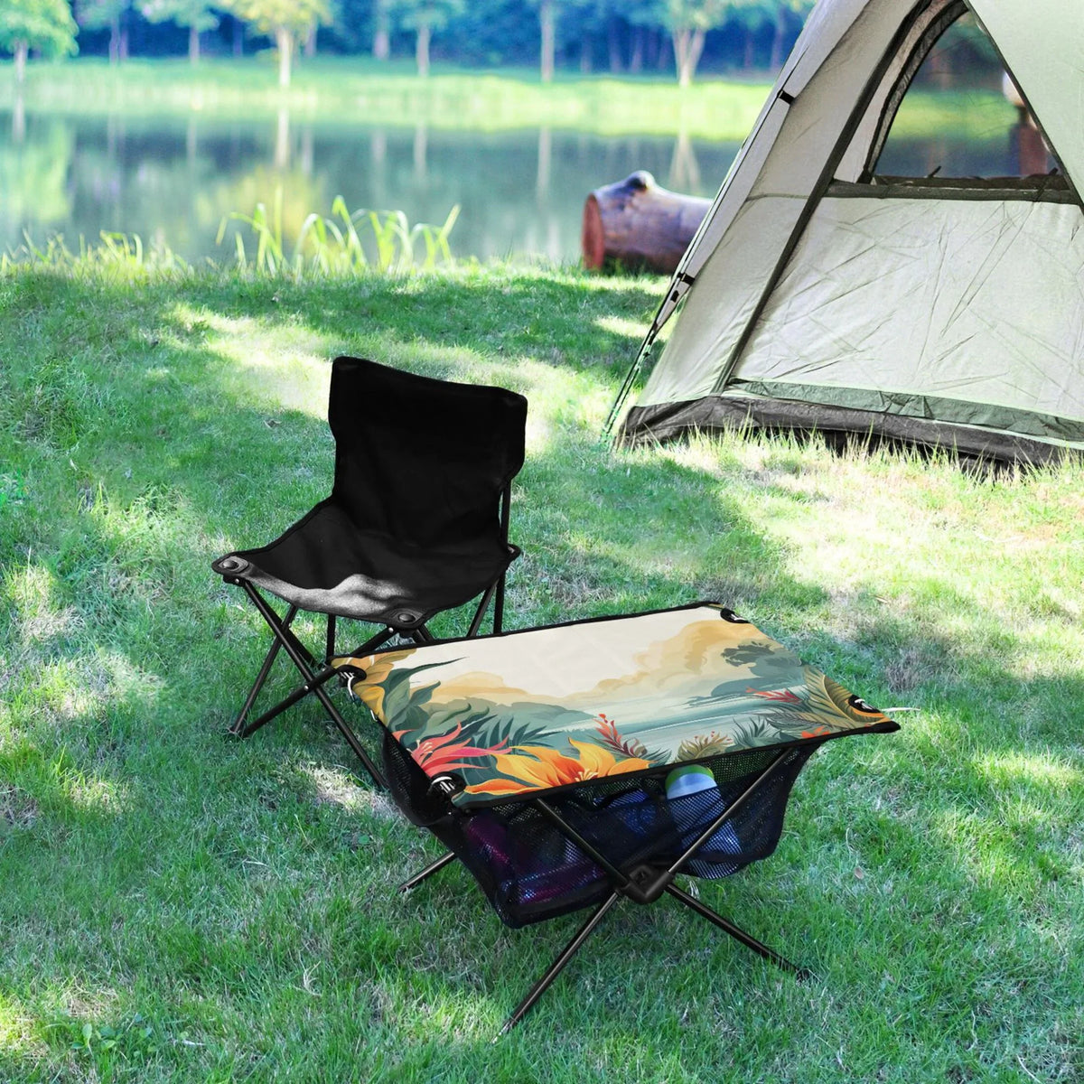 BBQ Travel Camping Picnic Table with Fishing Table Compact for exterior Leaves Landscape Bag Palm Storage Folding Table Portable Beach