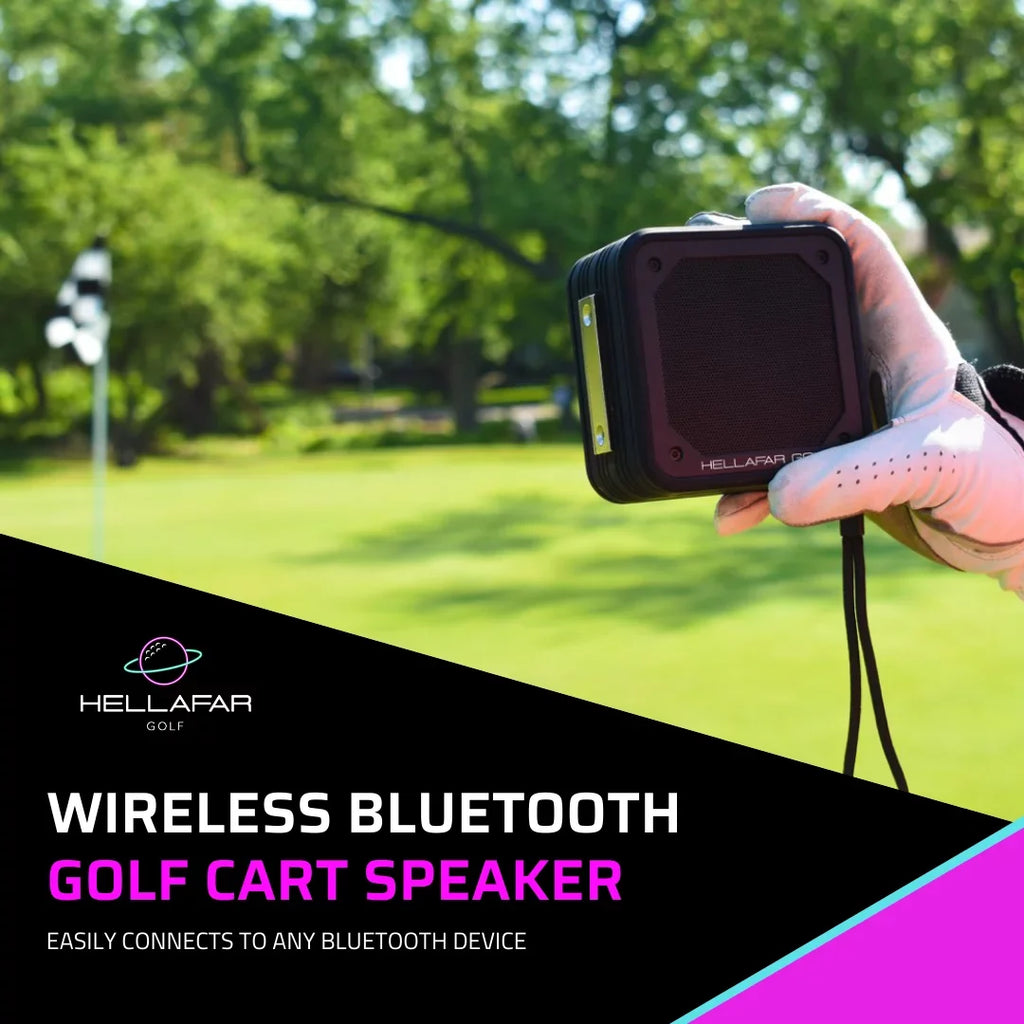 '- System, Magnetic Black Golf Cart Speaker Hellafar Golf Mounting Speaker, Bluetooth Waterproof, IPX7