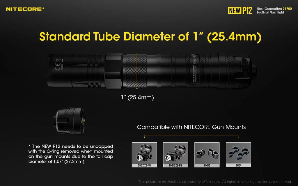 LED Lumens and New USB Adapter 1200 Nitecore P12 Wall Battery, w/NL2150HPR Cord, Flashlight Version - 3Amp