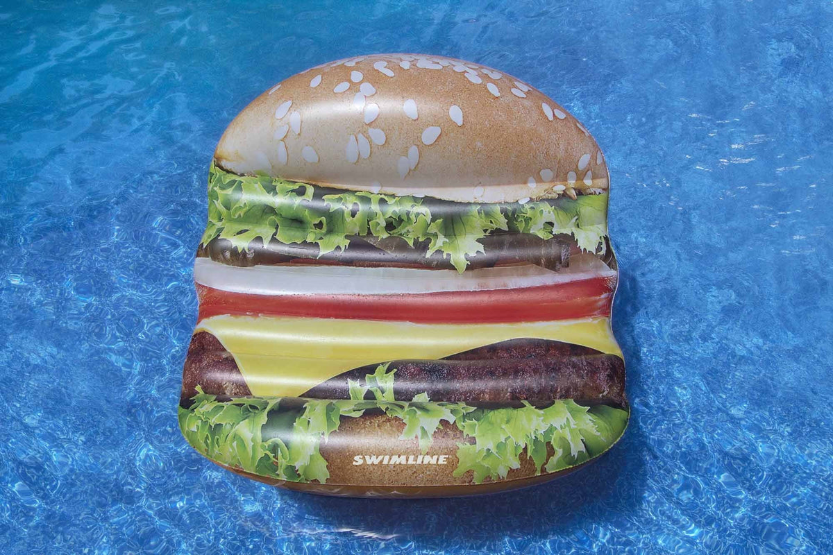 Island Cheeseburger Deluxe 60-Inch Inflatable Brown Float Swimming Pool