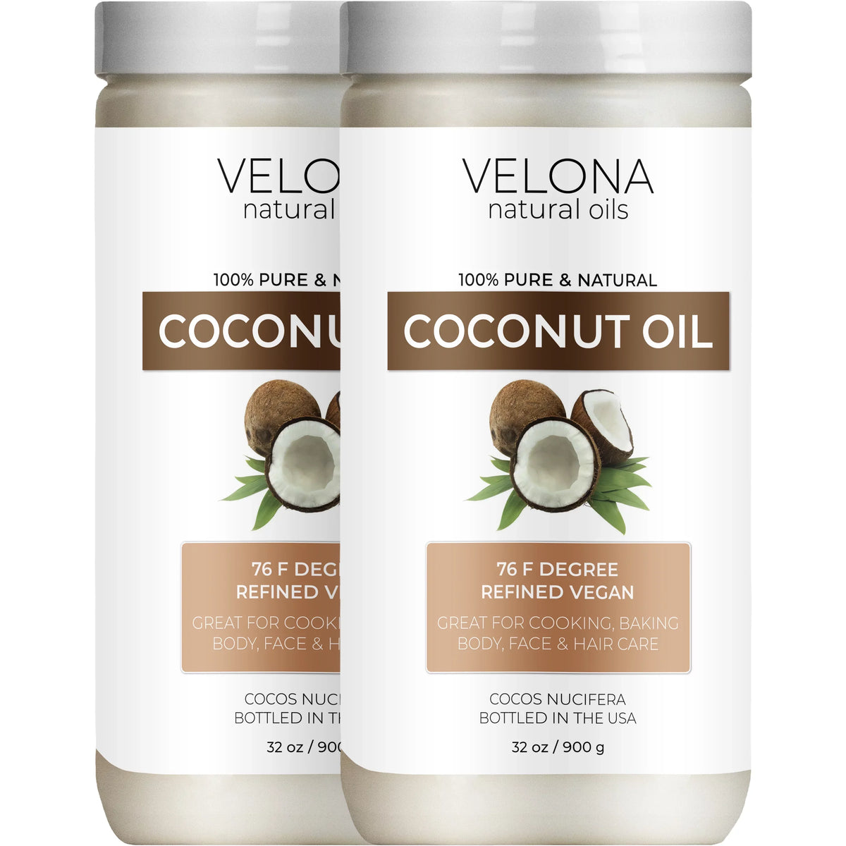 Face, Hair and Care 64 Coconut Cold Skin, Oil pressed | 76 Carrier jar oz Pure Oil Natural Degree 100% | Refined, - Body, | Velona | in